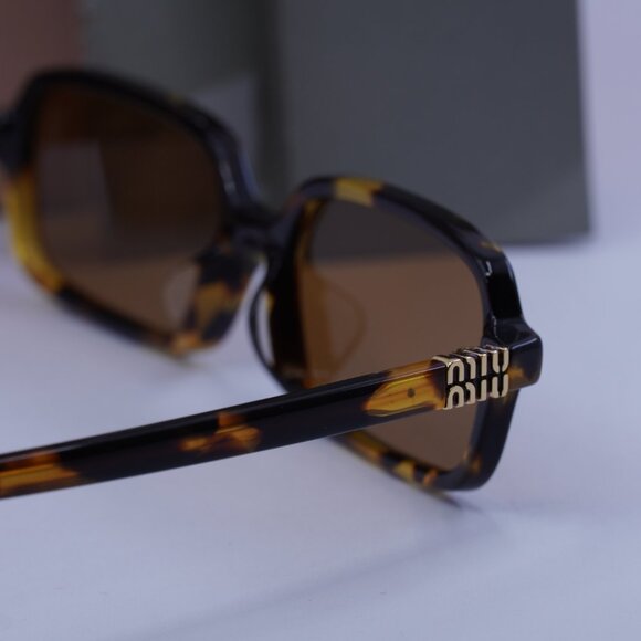 Miu Miu MU11ZSF VAU2Z1 Rectangle Sunglasses – Honey Havana main image 5